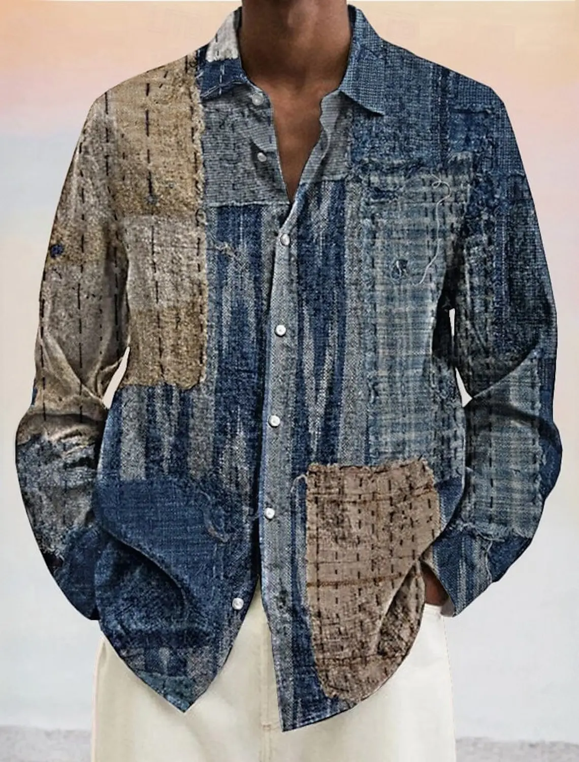 Men's 3D Print Casual Shirt Long Sleeve