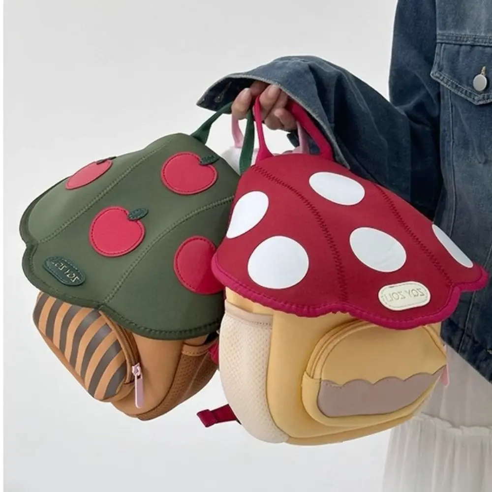 

Double Shoulder Mushroom Backpack Schoolbag Korean Style Kindergarten Backpack Handbag Cartoon Children School Bag Kids Gifts