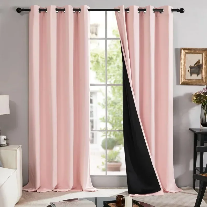 Home.Set of 2 Blackout Curtains, 100% Light Blocking, Heat Insulation, Noise Reduction, Grommets Drapes for Windows/Living Room