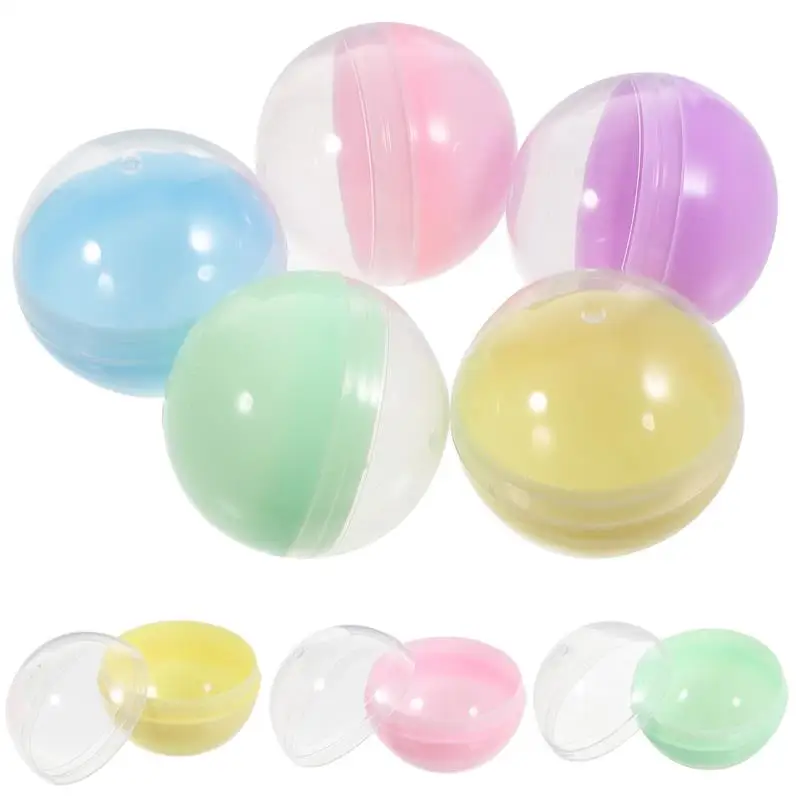 

50Pcs 50mm Mini Clear Transparent Colorful Plastic Capsule Toy Tiny Container Making Things Model Toys