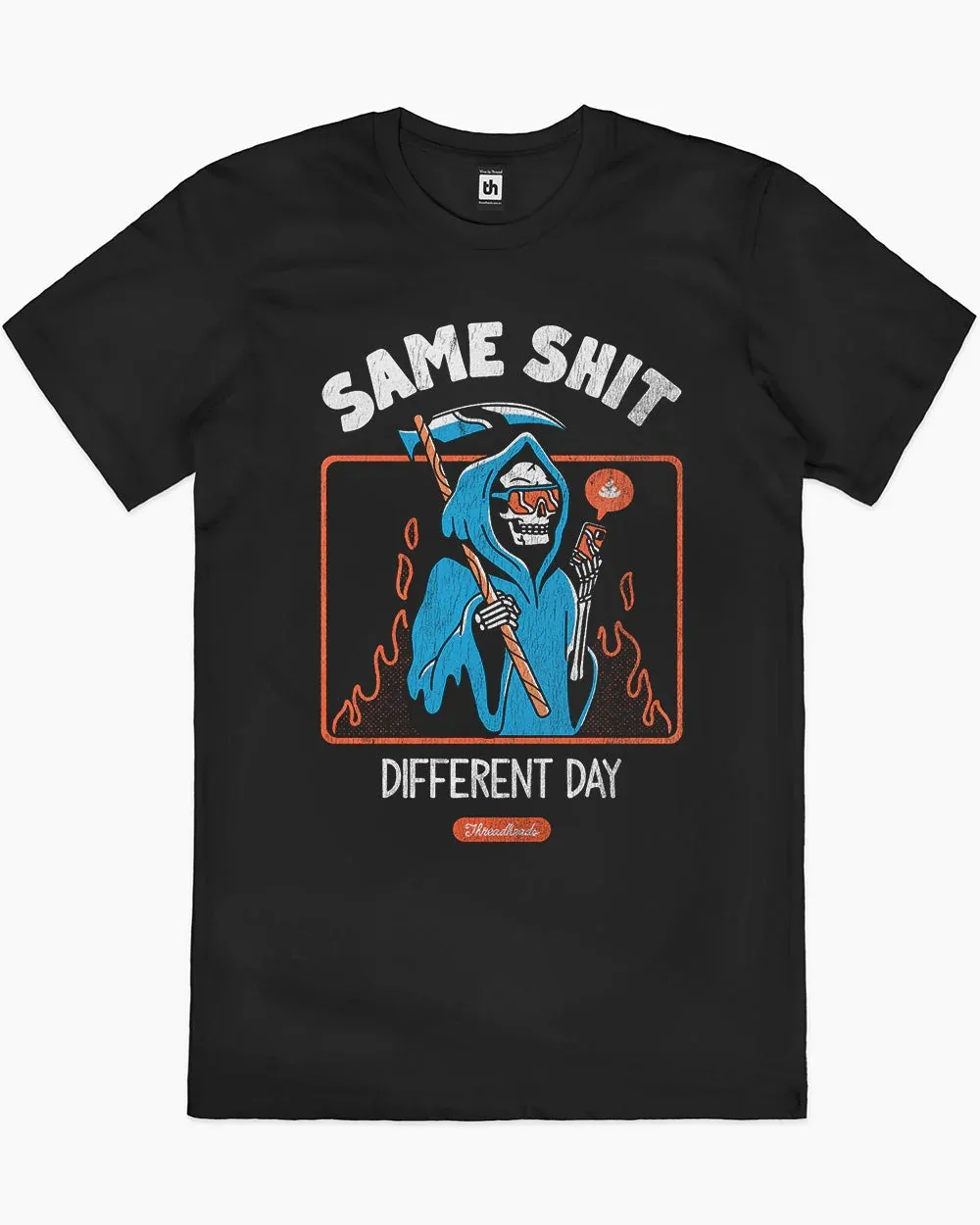 

Хлопковая футболка Dark Humor Same Shit Different Day с рисунком жнец для модных нарядов и остройств — футболка на Хэллоуин, День всех святых