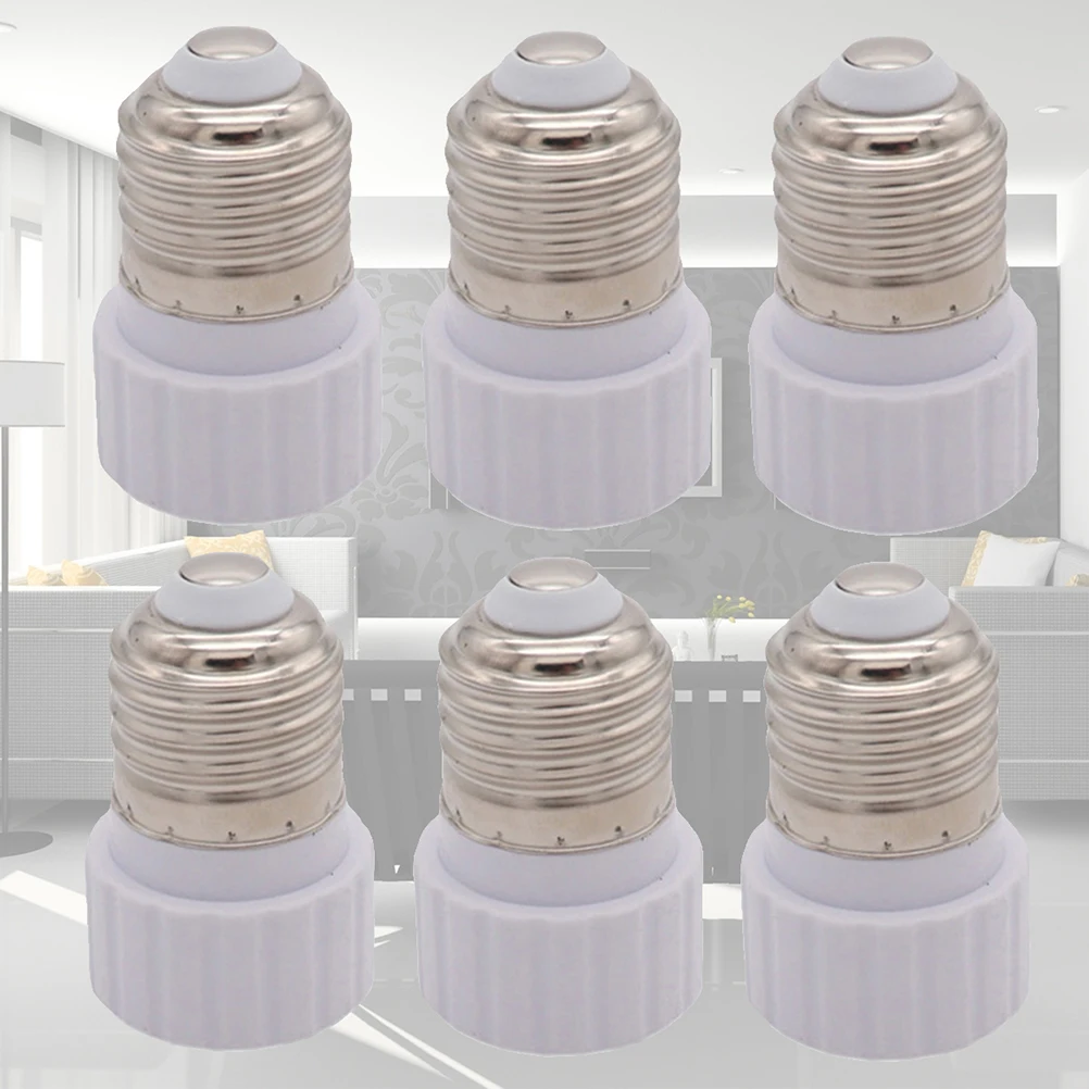 

6 Pcs Lampholder Adapter E27 TO GU10 Lightbulb Base Socket Adoaper Plastic Converter