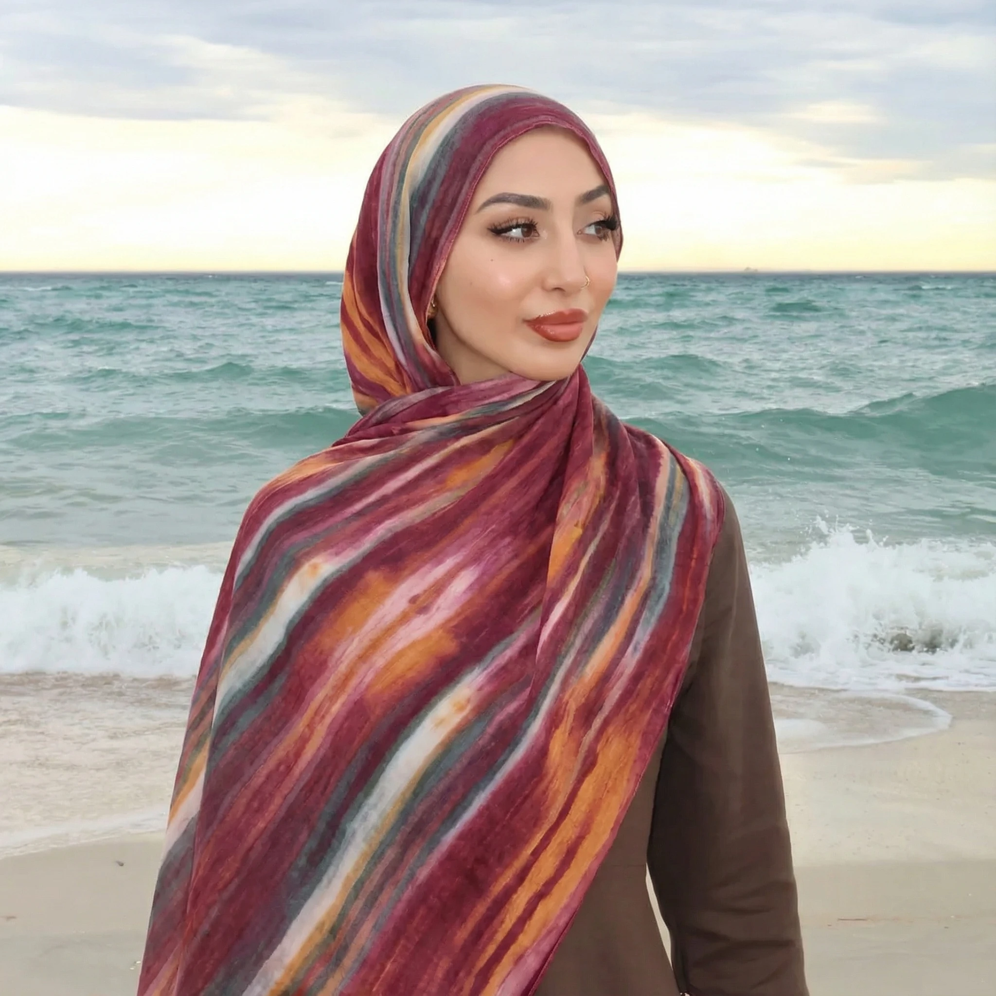 

Bohemia Pashmina Hijab Scarf Long Muslim Cashmere Shawl Female Foulard Soft Turban Head Wraps For Women Headband Luxury Brand