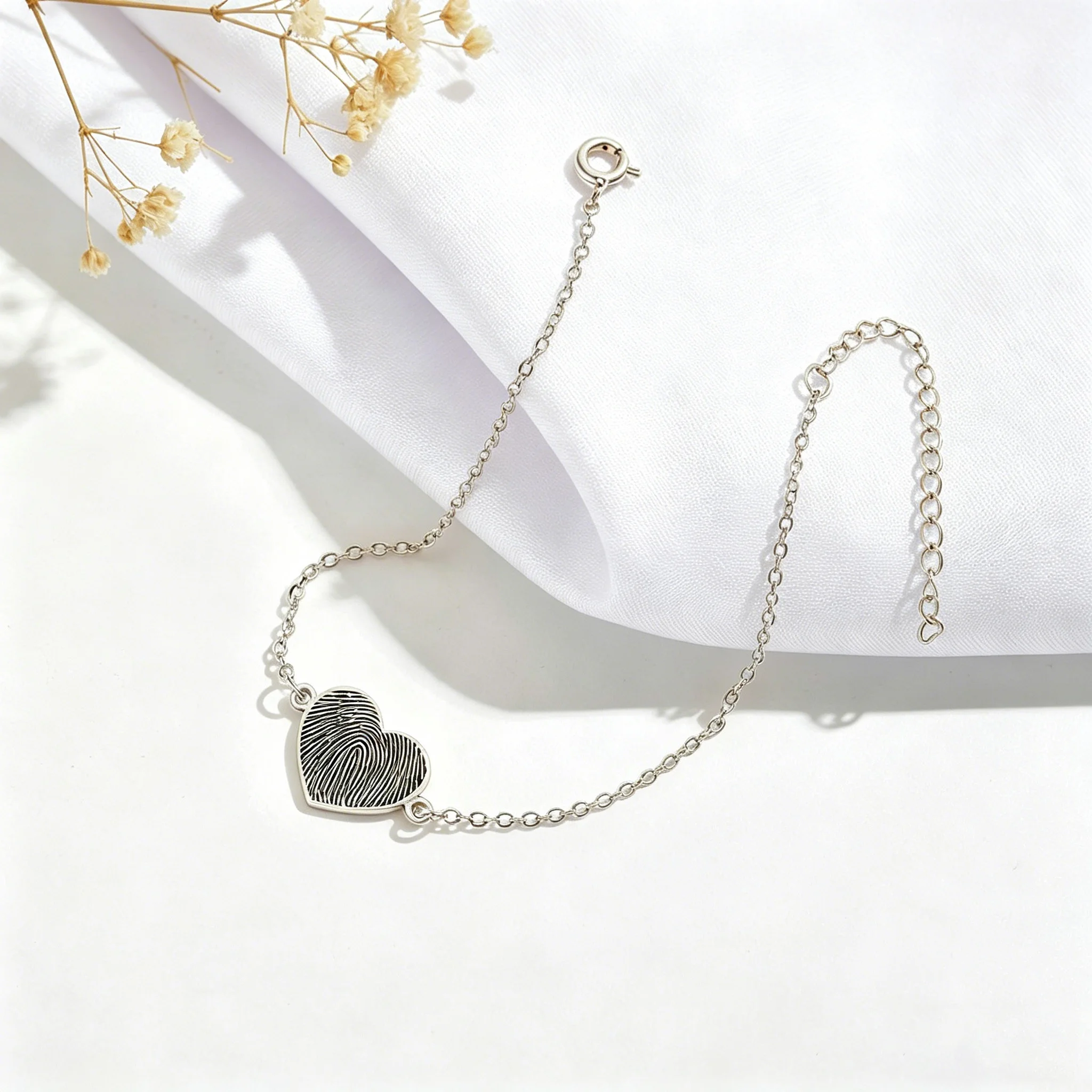 Kkjoy Edelstahl-Armband mit individuellem Fingerabdruck, goldfarben, Herz-Kreuz-Gravur, Schmuck, Schutzengel, Liebe, personalisierte Frauengeschenke – Detail 4