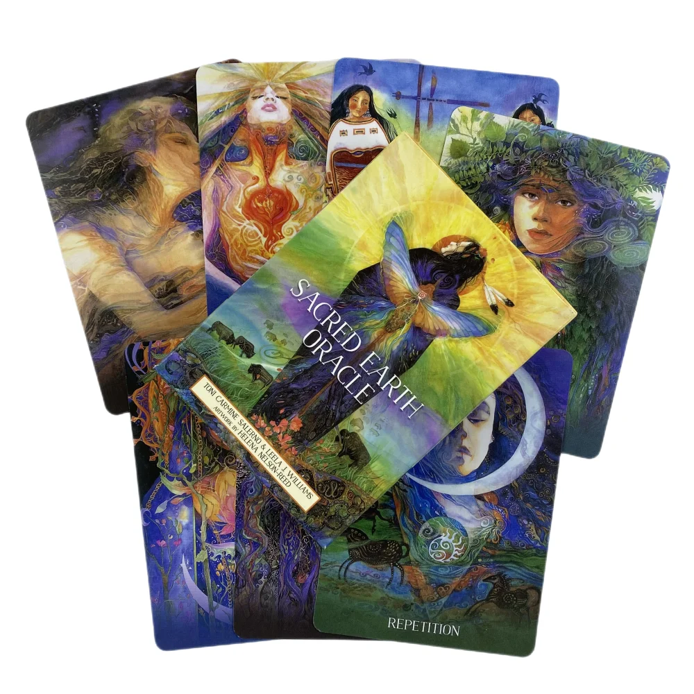 Sacred Earth Oracle Cards A 45 Tarot English Visions Divination Edition Deck Borad Playing Games