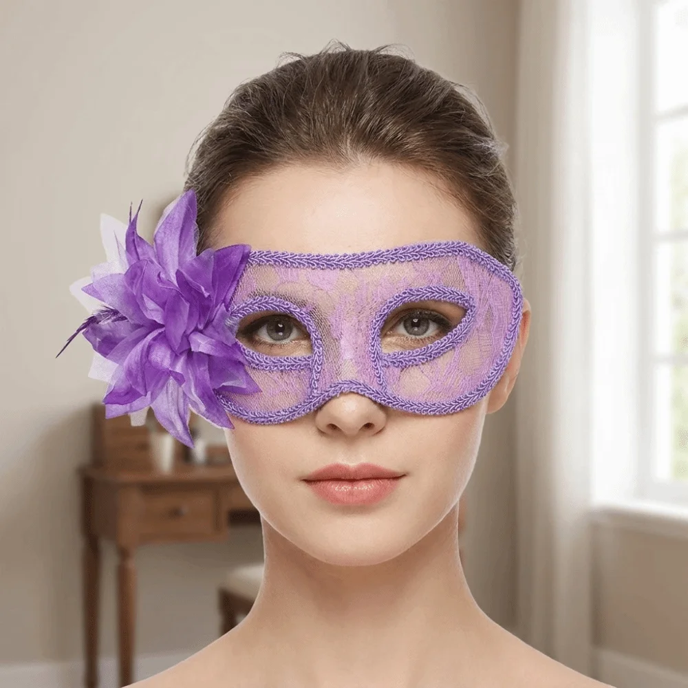 Funny Flower Half-Face Mask Multicolor Seductive Style Feather Mask Fancy Prom Cosplay Masquerade Ball Mask Costume Party