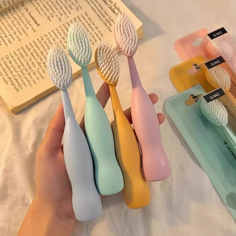 10 giant head toothbrushes with soft bristles, wide head and large size for cleaning, suitable for adults, couples, and home use