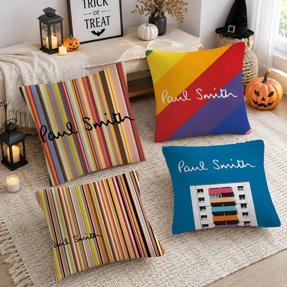 Cushion Cover Plush Decorative Pillow Case With Hidden Zipper Cutecore Room Decor For Home Colorful P-Paul S-Smith Pattern