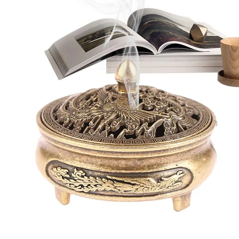 Chinese Mini Incense Burner Pot Table Ornament Decorative Handmade Compact Incense Cone Holder for Livingroom Sturdy