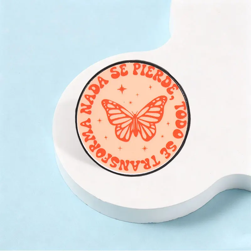 Nada Se Pierde Todo Se Transforma Butterfly Badge Enamel Pin Spanish Motivational Transformation Quote Badge Bag Lapel Brooches view 3