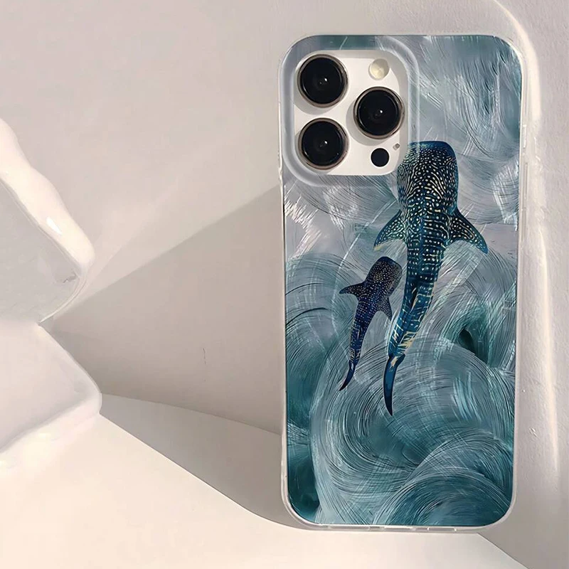 Ocean Shark Whale Design Phone Case For Samsung Galaxy S25 S24 S23 S22 S21 Ultra Plus FE A15 A56 A16 A55 A54 A53 A34 A26 Cover﻿ - náhled 3