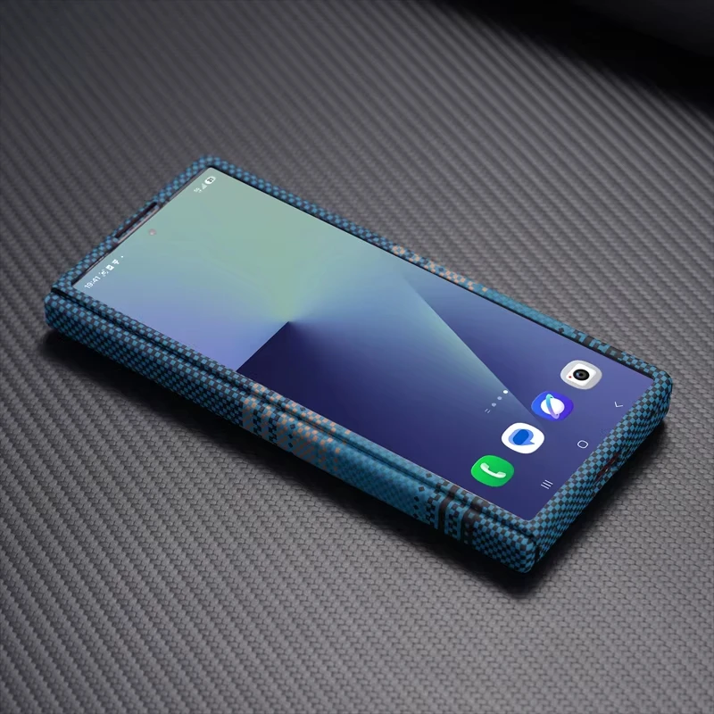 Etui z włókna węglowego z PC, z osłoną na zawiasy i folią ochronną na ekran, do Samsung Galaxy Z Fold 8 Ultra 7 6 5 4, z magnetyczną obsługą ładowania bezprzewodowego. — zdjęcie produktu 6