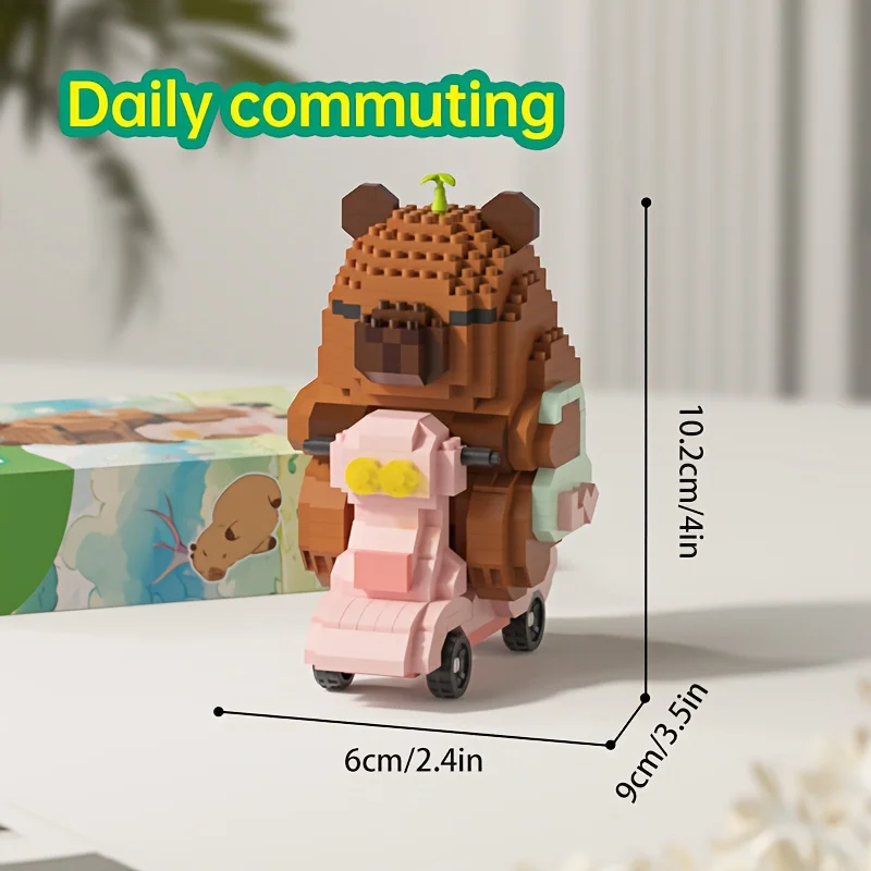 562+PCS Modelli animali con blocchi di microparticelle Capibala con parti fini e decorazioni creative per il desktop
