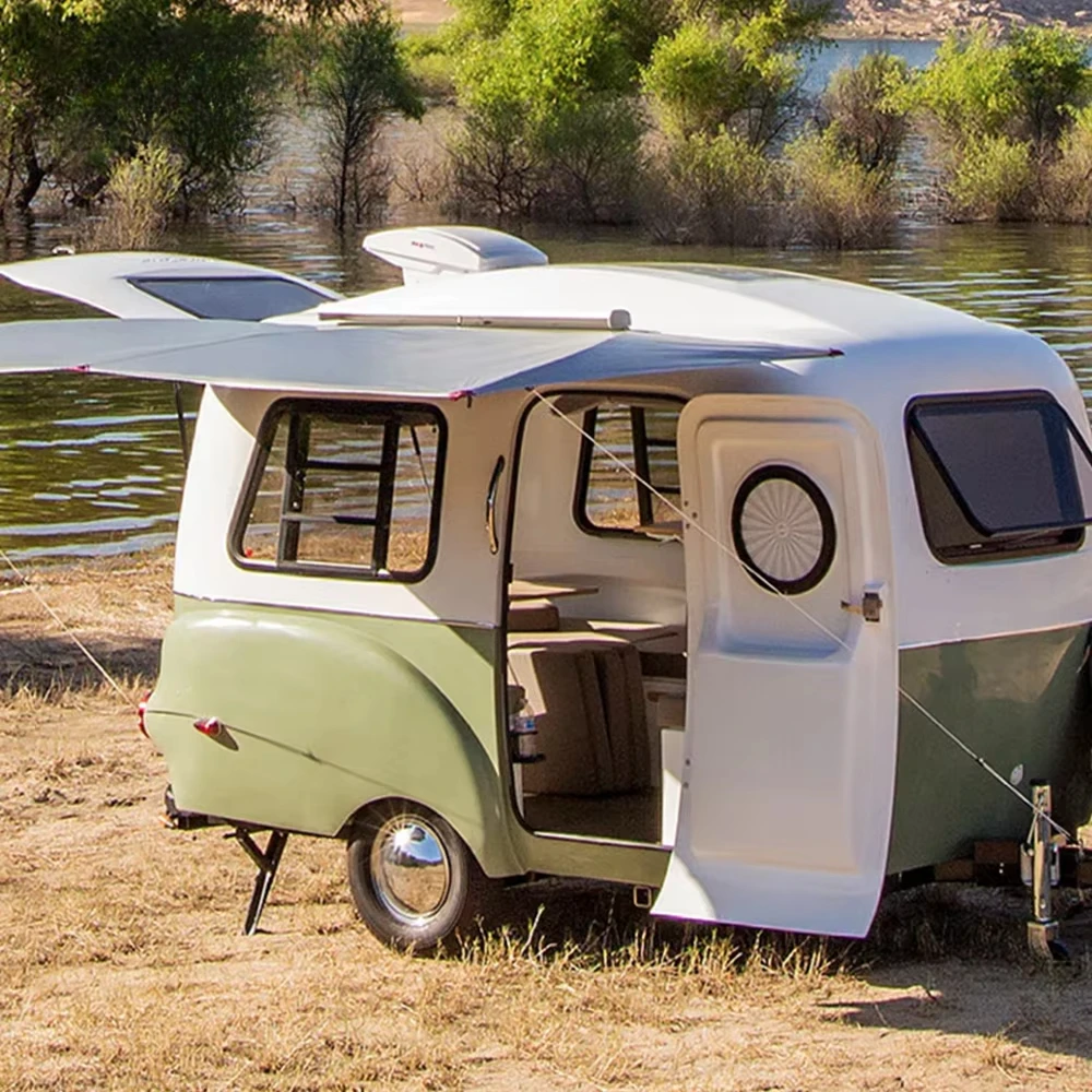4x4 อลูมิเนียม Mini Teardrop Rv Luxury Camper ออสเตรเลีย Off Road ไมโครไฟเบอร์กลาสน้ําหนักเบาพร้อมเครื่องปรับอากาศ