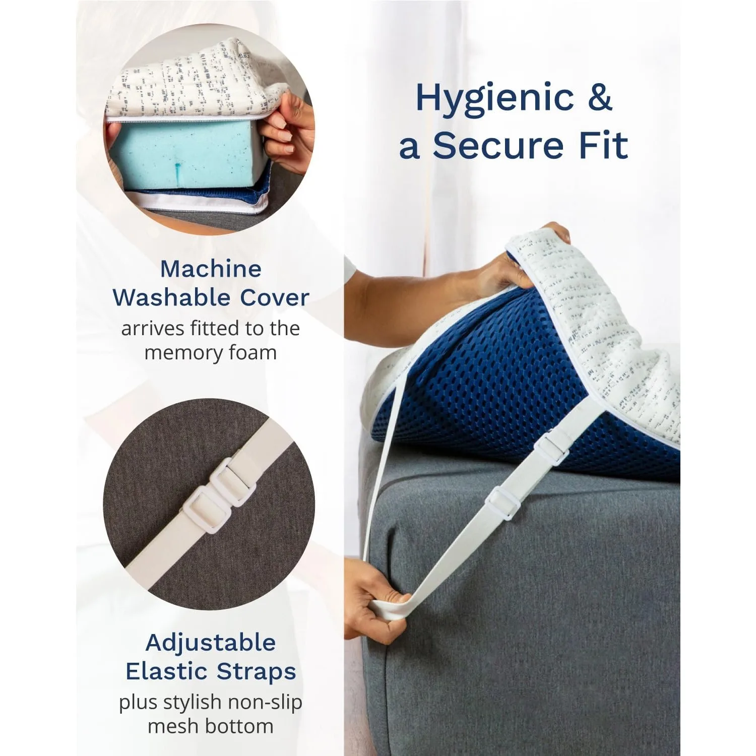 Topper de colchão de espuma viscoelástica de 3 polegadas Queen - Select Almofada de colchão ventilada de alta densidade - Capa de rayon removível premium