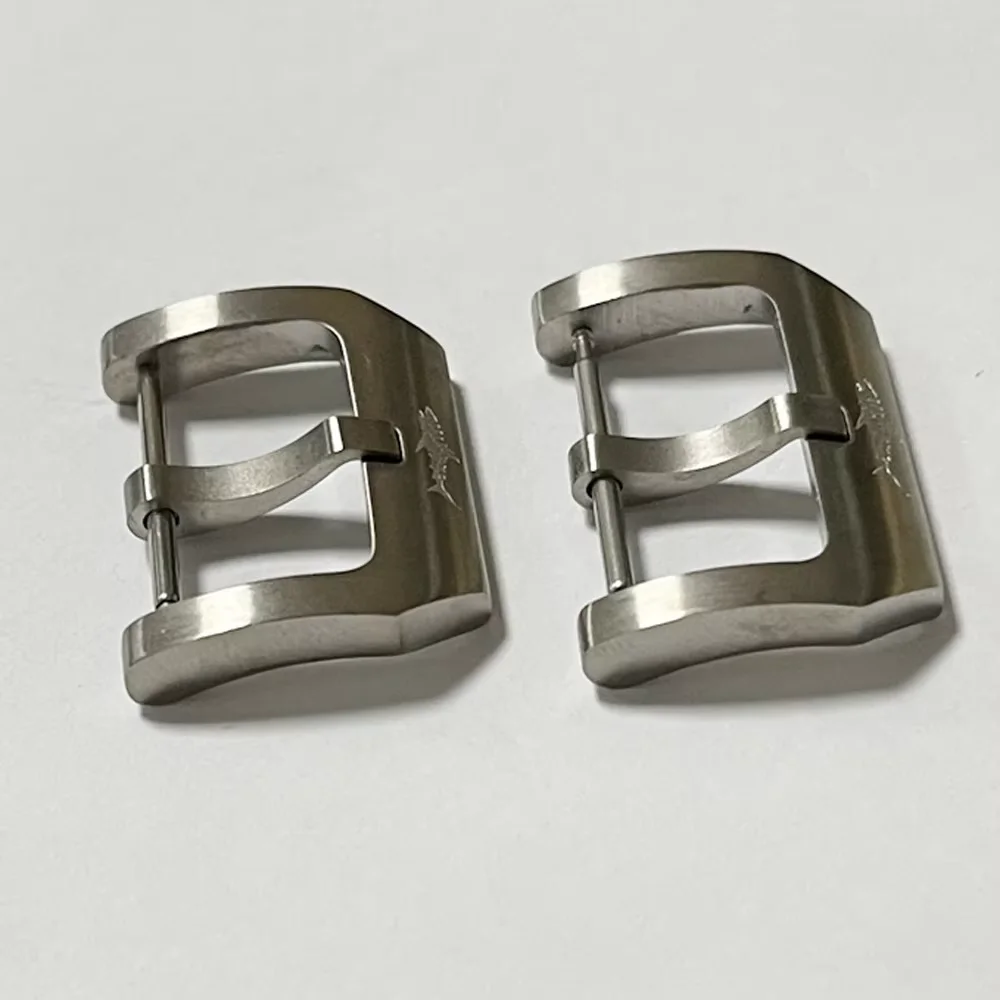 Bagian Jam Tangan Solid Heimdallr Lebar 18/20Mm Bahan Titanium Gesper Tali Kulit Cocok untuk Penggantian Gesper Gelang Jam