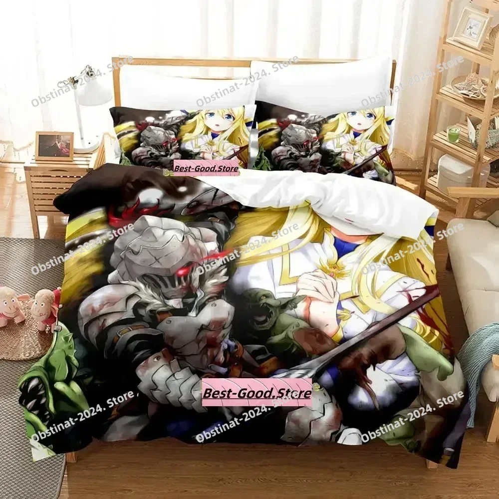 

New Goblin Slayer Bedding Set Single Twin Printed Bed Set With Pillowcase Bed Duvet Cover Single Double Queen Super King Size