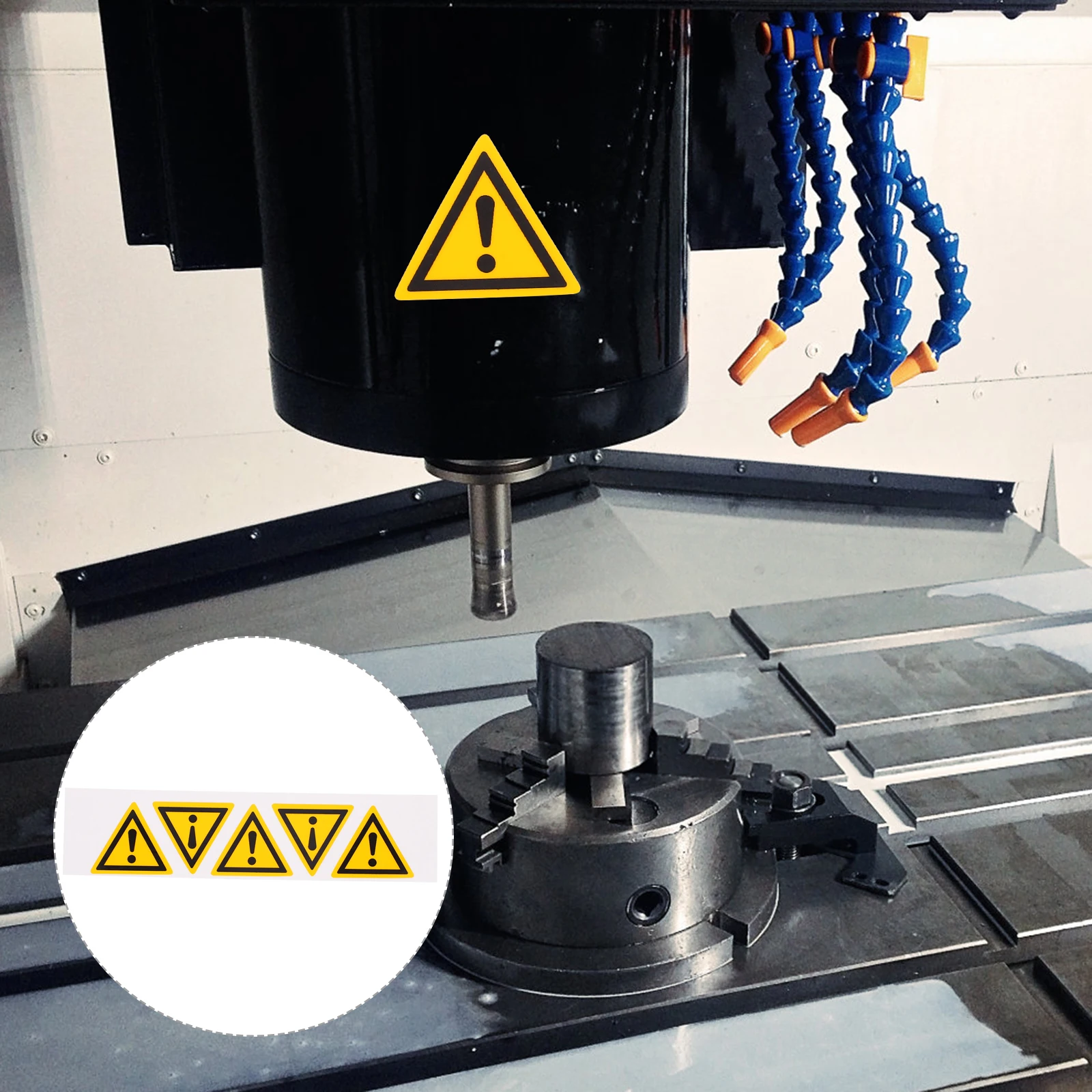 

Safety Warning Sticker Mark Adhesive Sign Labels Yellow Triangle Caution Sign Stickers Fading Resistant