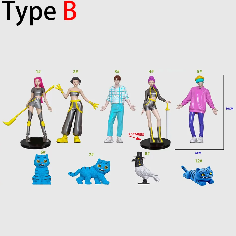 New Kpop Demon Hunters Action Figure Toy Derpys Tiger Rumi Mira Zoey Sussy Figurine Doll Blind Box For Fans Gift Christmas Gifts