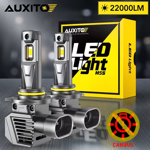 AUXITO 2Pcs 9012 HIR2 LED Headlight 22000LM 120W Bulb Canbus 9005 HB3 H8 H9 H11 Turbo Led Car Headlight Mini Auto Led Lamp 6500K