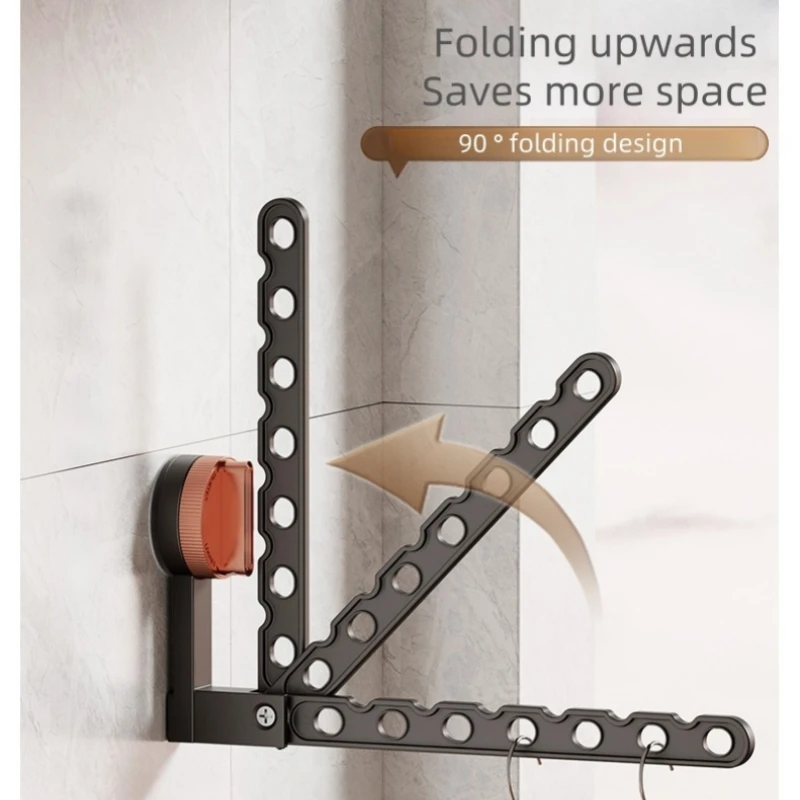 Folding Drying Racks Suction Cup Clothes Horse Hanger Clothesline Coat Shelves Clothes Line Hanging Organizers Home Accessories