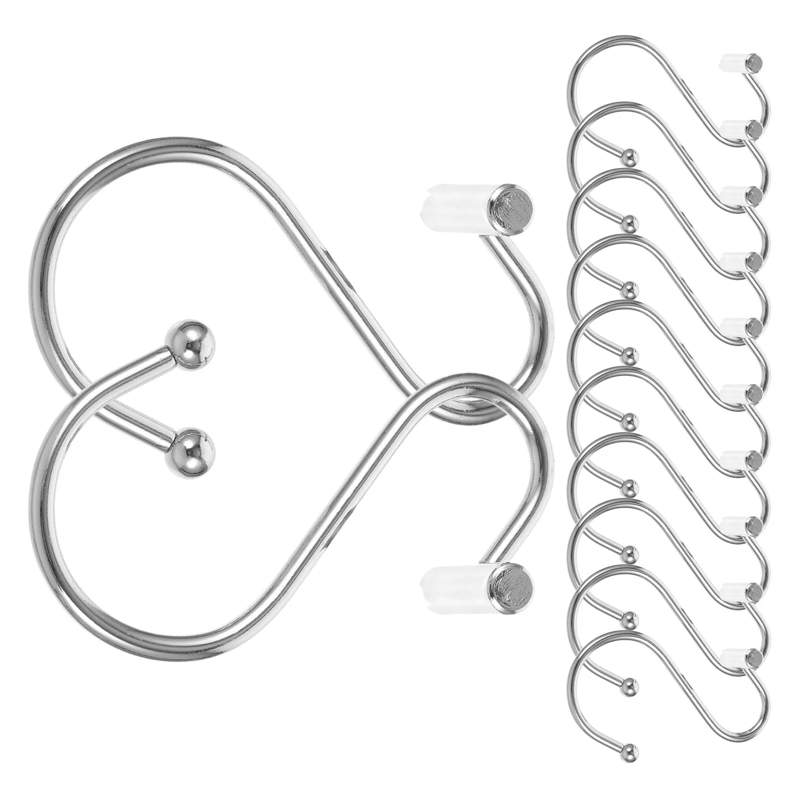 

24 Pcs Shower Curtain Hook Organization Holder Hooks Metal Rod Decorative Bathroom Accessories Iron for Curtains Practical