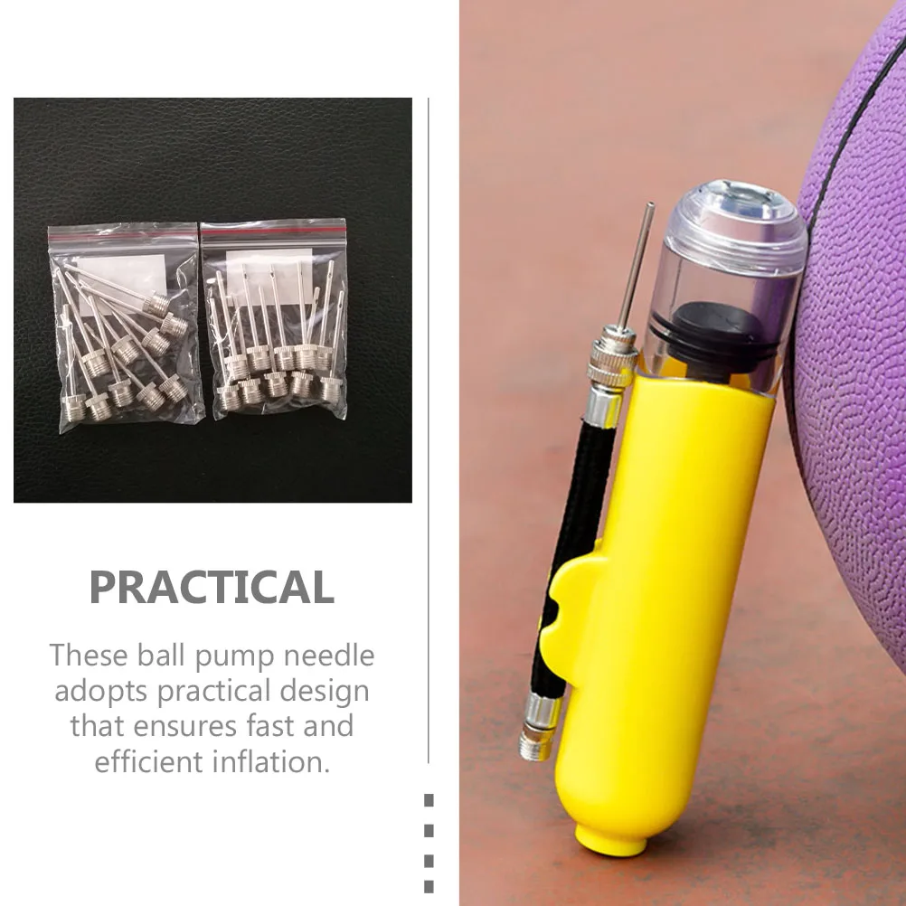 

100 Pcs Basketball Inflatable Needle Inflating Stainless Steel Multi-function Pump