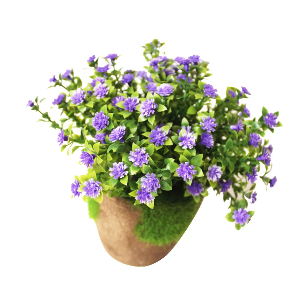

Artificial Plants Bonsai Fake Plant Decorative For Home Office Desk Window Indoor Decoration Purple Small Plants For
