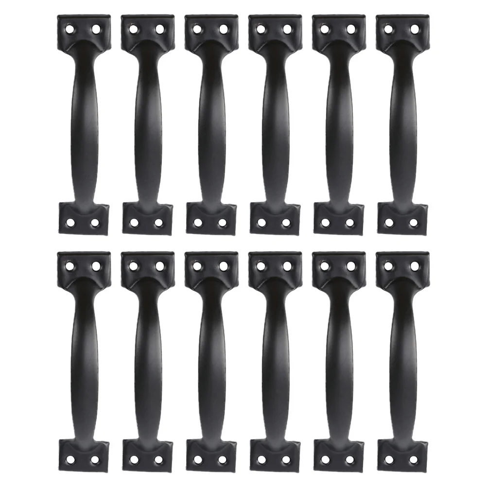 

12 Pcs Handle Gate Handles Cabinet Door Black Knobs Bow Kitchen Drawer Accessories