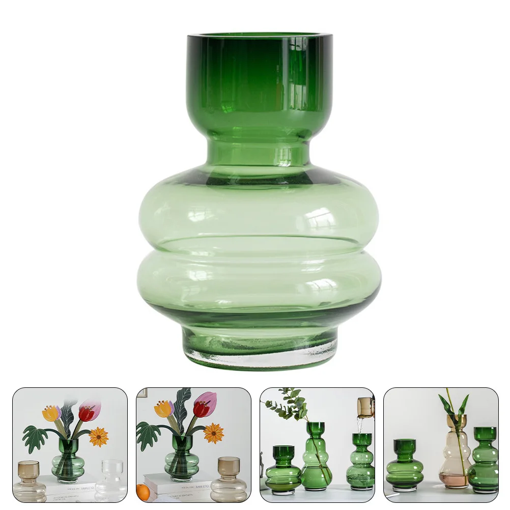 

Nordic Style Glass Vase Desktop Flower Container Hydroponic Vase Thick Bottom Decoration for Home Office Garden