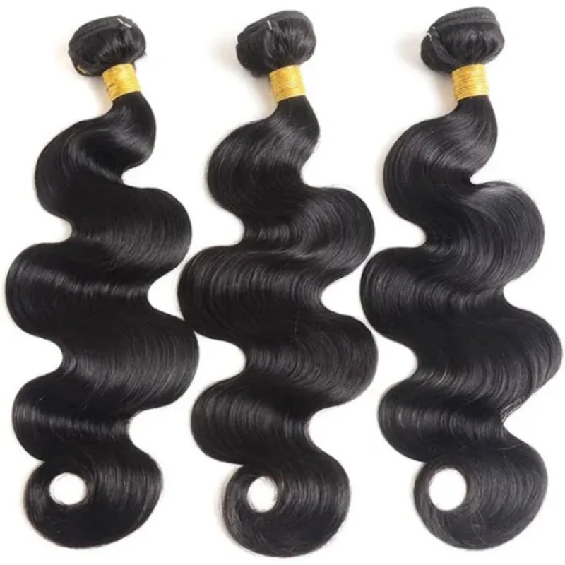 Body Wave Bundles Human Hair Extensions Natural Black Color Brazilian 100% Unprocessed Human Hair Bundles 28 30 Inches For Woman