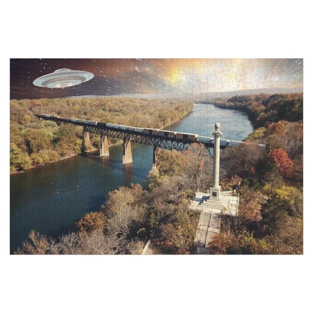 

UFO over Rumsey Monument (puzzle format) Jigsaw Puzzle Personalised Wood Animals Personalized Gift Works Of Art Puzzle