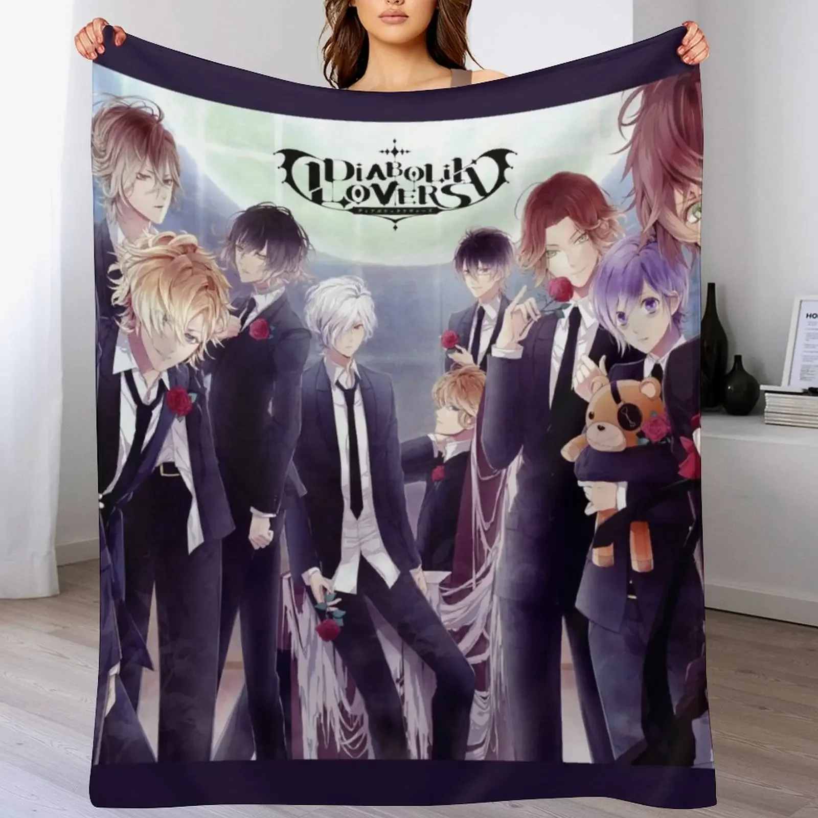 Diabolik Lovers Full Moon Throw Blanket Cozy Microfiber Throw Blanket for Home Bedroom