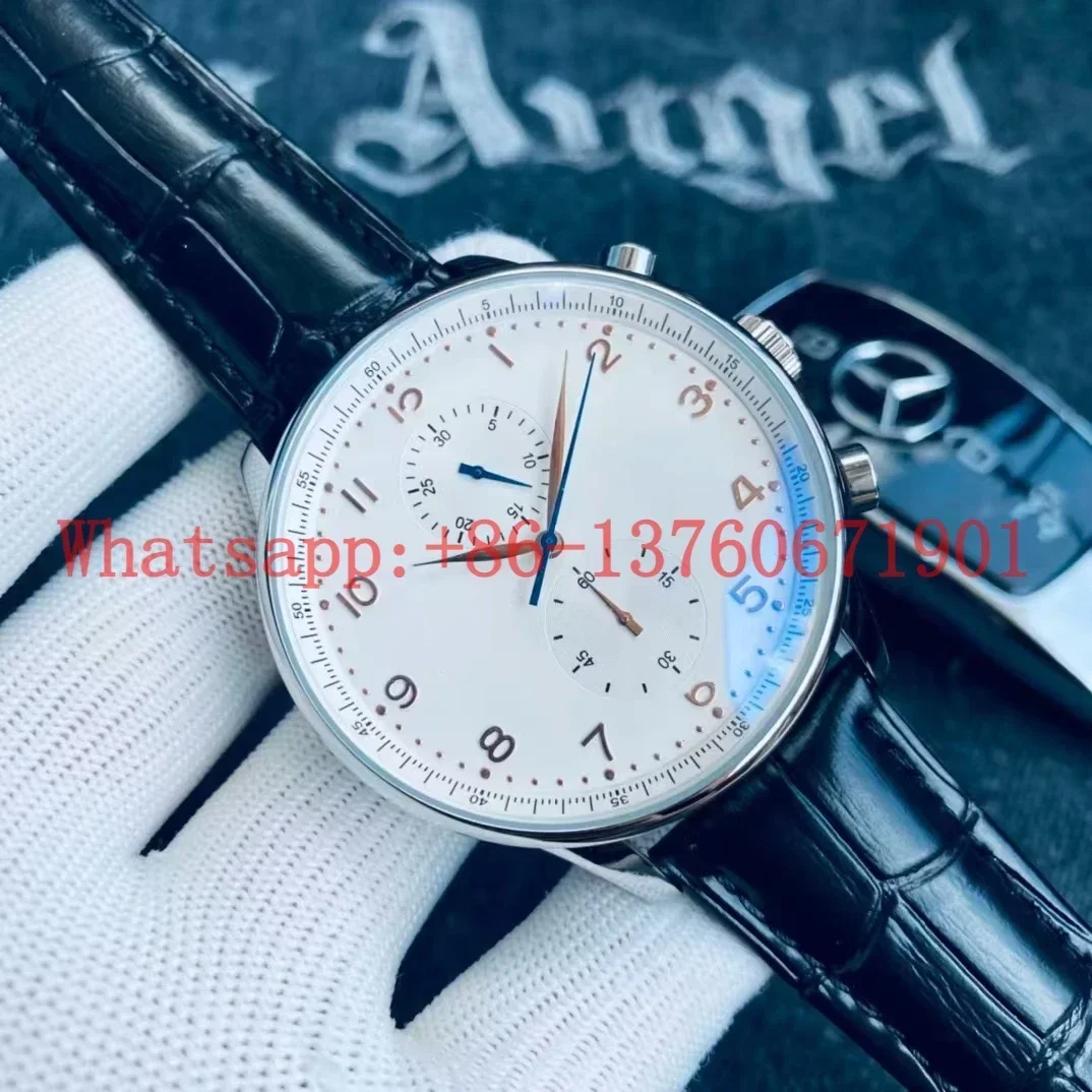Top Quality Mens Mechanical Watch Automatic Watches Stainless Steel Black Blue Green Leather Fashion Wristwatch