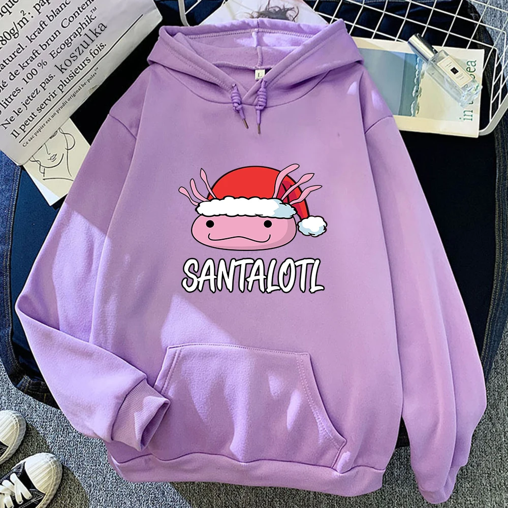 

Funny Christmas Santalotl Axolotl Lovers Hoodies Winter Women/men Hoodie Spring/Autumn Sweatshirt Vintage Aesthetic Sudader