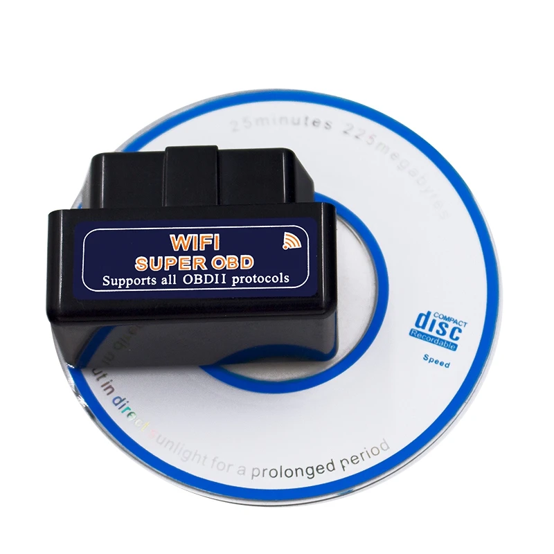 أداة تشخيص أعطال السيارات OBD2 السوداء للسيارة ، قارئ رموز OBD 2 ، OBDII ، ELM327 ، V1.5 ، WiFi