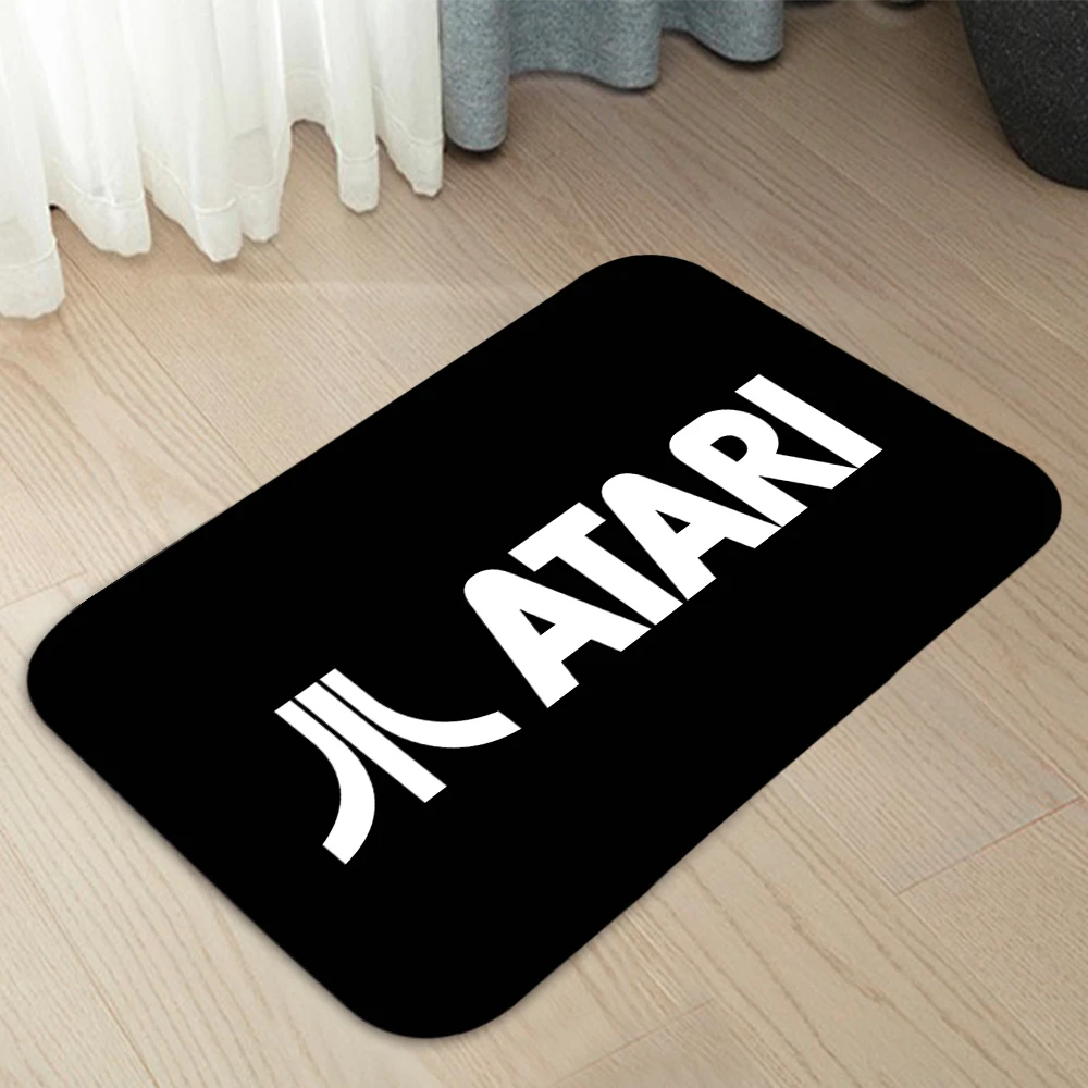 Atari-felpudos con logotipo para el hogar, alfombras para puerta de entrada, decoración moderna, alfombras para el suelo del baño, 256