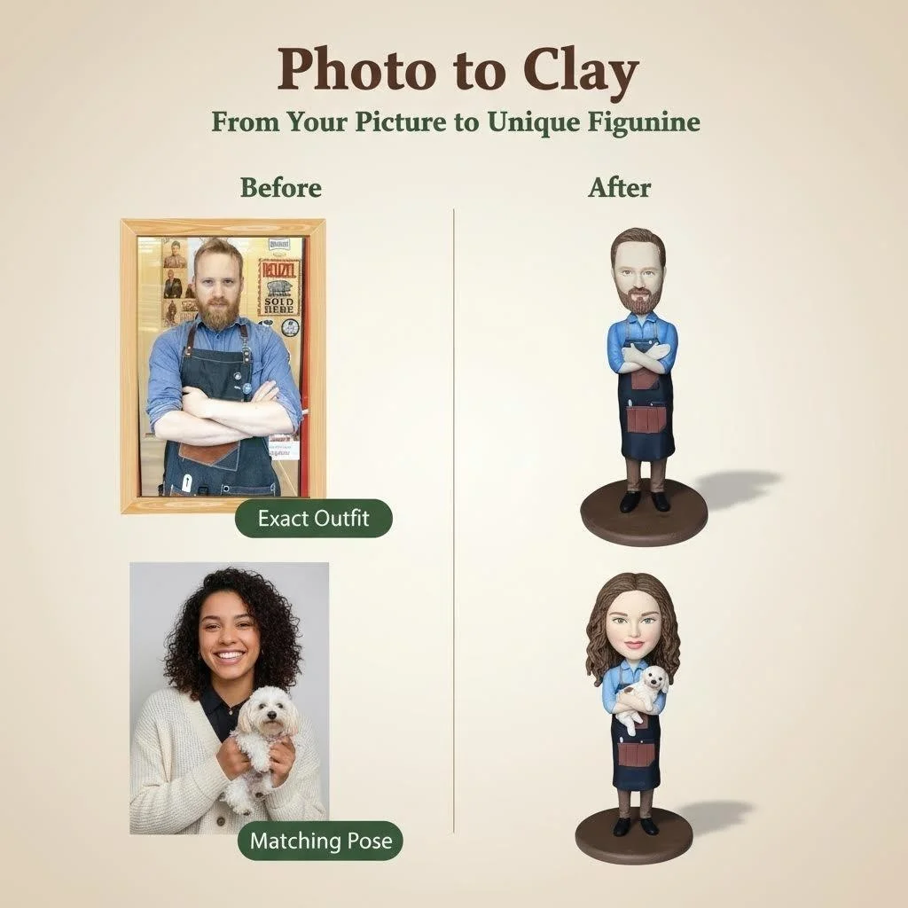 

Custom Bobblehead From Photo Bobblehead Handmade Clay Figurine Personalized Figurines Bobbleheads Dolls Wedding Anniversary Gift