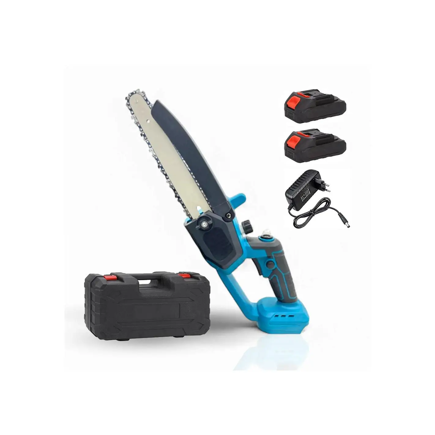 Mediawave Store Motosega Elettrica Lama 8" Doppia Batteria 48V ad Olio Portatile con Valigetta