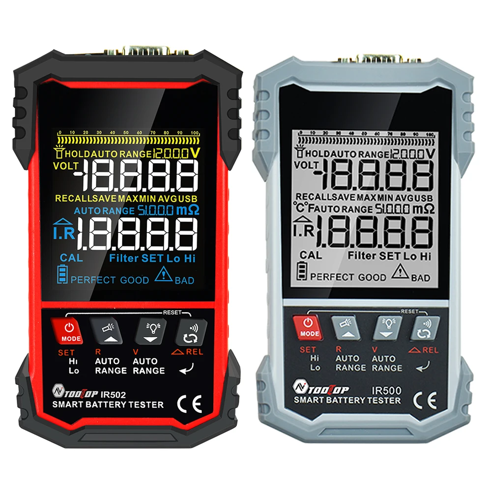 IR500/IR502 Battery Internal Resistance Test Instrument Calibratable 120V 0.000mω-500ω Lithium Nickel-cadmium Batteries Tool