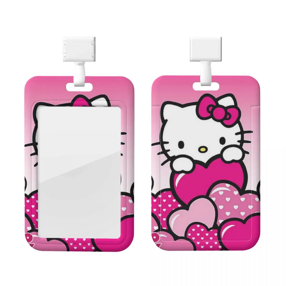 

Custom Hello Kitty Cat Credit Card Holders Neck Strap Lanyard ID Badge Card Holder Women Men Factories Businessmen Card Holder
