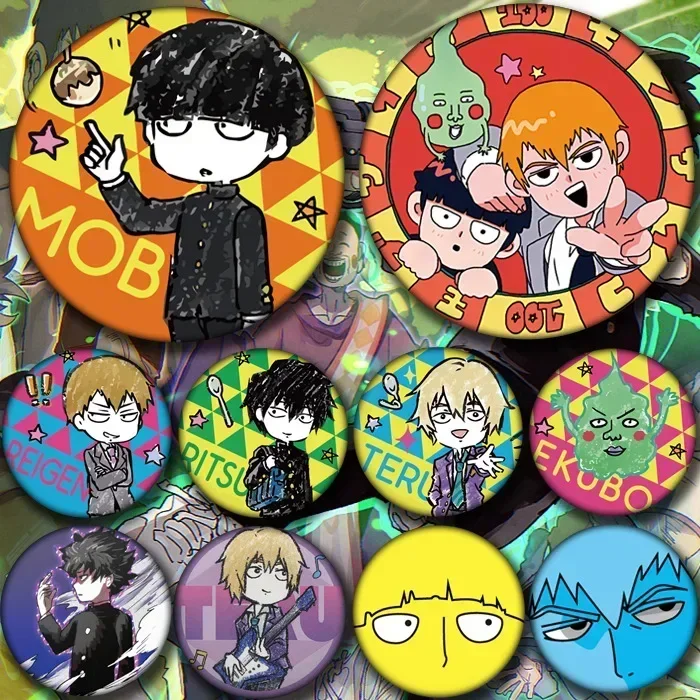 

Reigen Arataka Mob Shigeo Kageyama Popular Anime Graffiti Badges Anime Badges Set Dimple Mob Pin Anime Lapel Pins for Backpacks