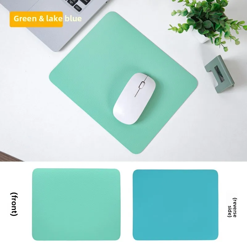 Square Non-slip Leather Mouse Pad Small Solid Color Gaming Desk Pad Laptop Tablet Leather Pad Girls Gaming Mat  Kawaii Pc