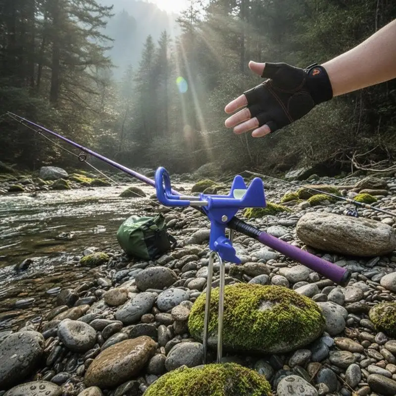 Angelrutenhalter 360 ° Verstellbarer, robuster, faltbarer, tragbarer Ständer für Eisfischen, Boot, Kajak, Uferangeln – Detail 5