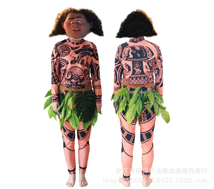 

Hot Sale Family Matching 3PCS Moana Tattoo T Shirt+Pants Costume Set Halloween Princess Cosplay Costume Adult child Outfit Sets