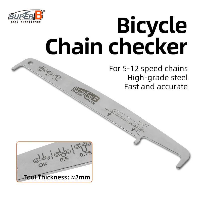 Super B Bicycle Chain Checker Bike Chain Tools Cycling Repair Tool Quickly and Accurately Indicates the Bicycle Chain Wear