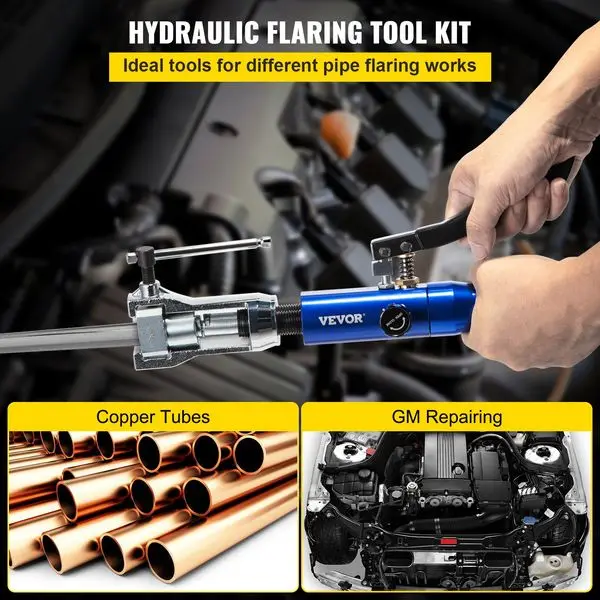 VEVOR Hydraulic Flaring Tool Kit, 45° Double Flaring Tool, Brake Repair Brake Flaring Tools for 3/16'-1/2', Brake Flare Tool wit