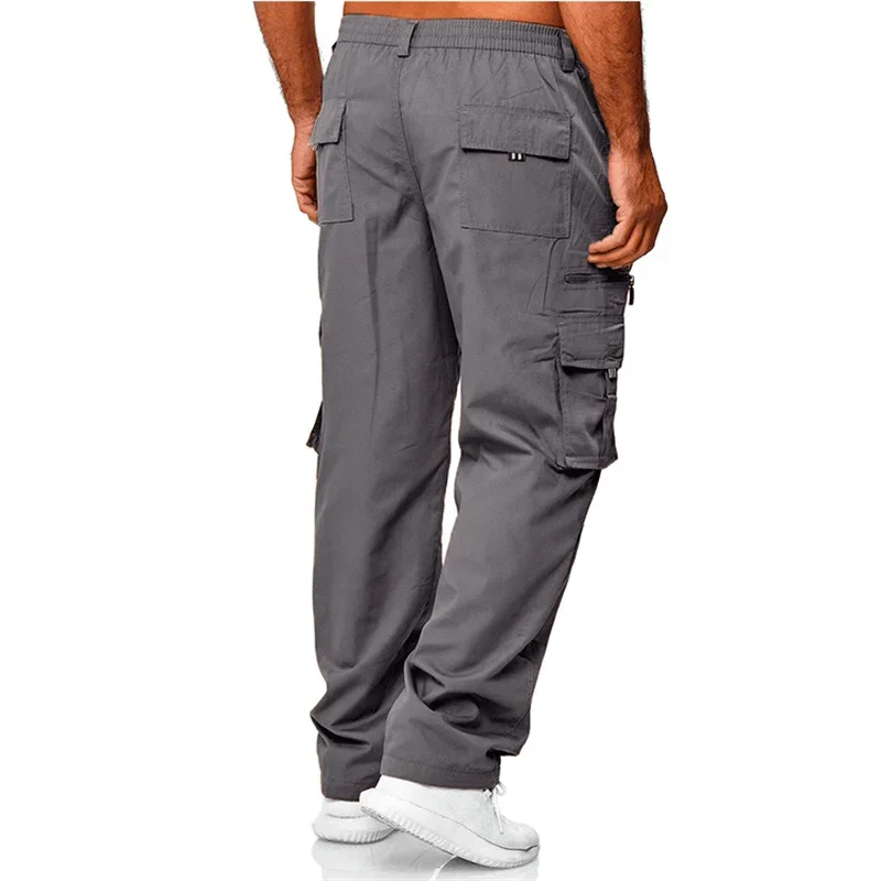 Pantaloni cargo da uomo streetwear pantaloni hip-hop pantaloni Harem alla caviglia in vita elastica pantaloni unisex tascabili casual Harajuku neri