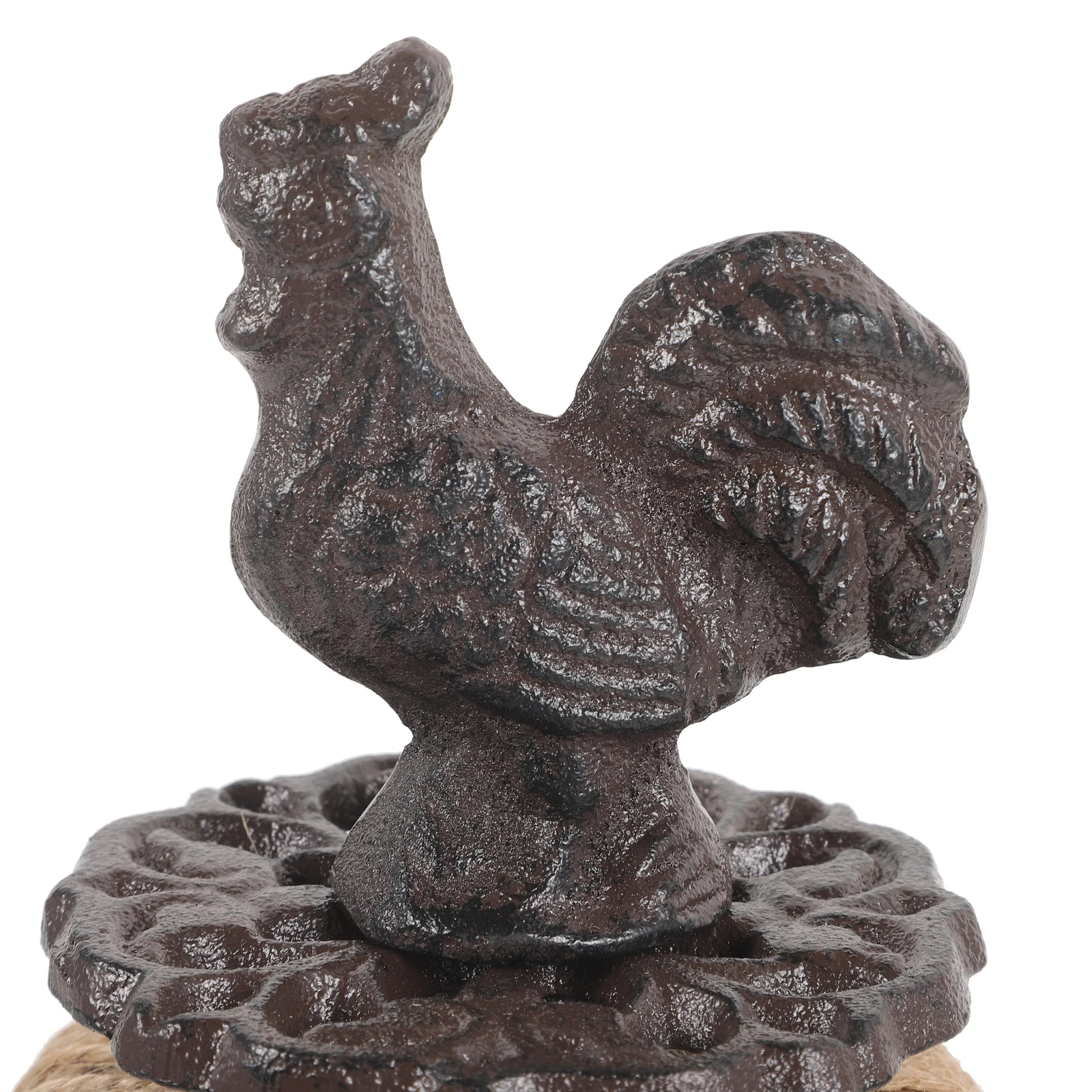

Iron Rope Spool Durable Sturdy Rooster Design Storage Organizer for Hemp Rope Decorative Home Decor Iron Art Rooster