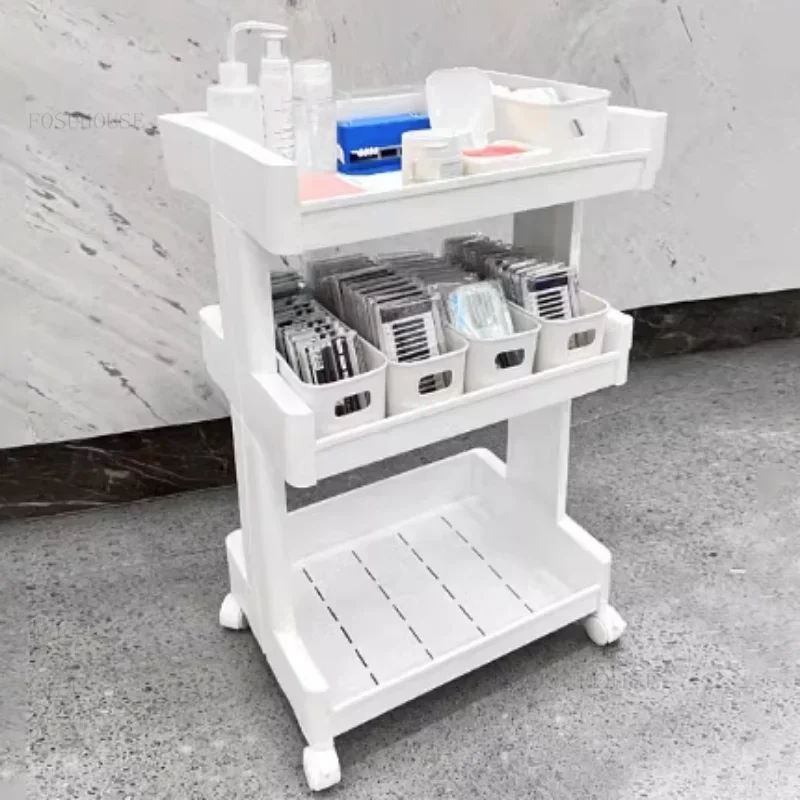 Ultralight Beauty Salon Trolley With Wheels Nail & Eyelash Special Tool Trolley Salon Furniture Multi-layer Drawer Tool Cart